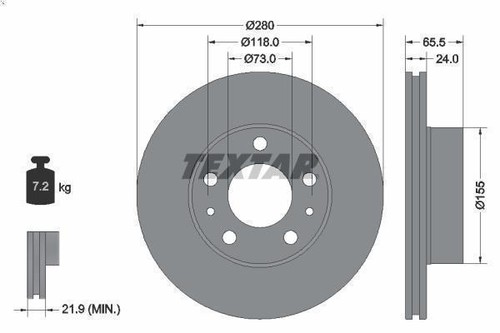Disque frein textar - de,