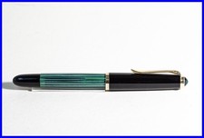 Stylo À Plume PELIKAN 400NN En Vert Rayé, Noir Et Or Avec Plume OM