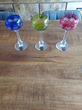 3 ANCIENS VERRES A VIN ROEMER EN CRISTAL ST LOUIS MODELE MASSENET Ht 17cm Neuf 