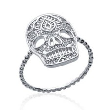 Bague tête mort mexicaine - bague,