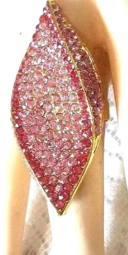 Bague réglable feuille strass - bague, feuille,strass