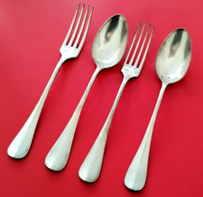 Couverts anciens Cie Française 2 fourchettes+2 cuillères -2 poinçons - mét. arg.