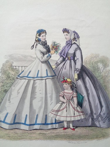 Gravure mode ancienne 1865 - mode,