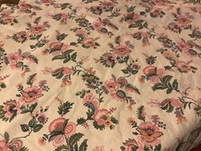 Ancien tissu  fleuri Vintage