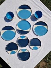 Lot De 8 Assiettes Et 2 Bols Julie Goodwin Habitat Longitude Blue Grès Moderne