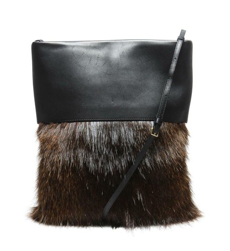 Marni black leather nutria - black,