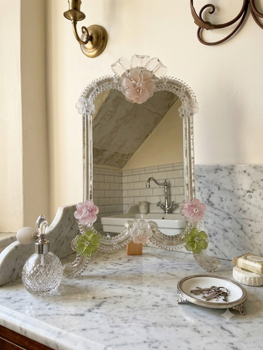 Miroir floral vintage appui - miroir,