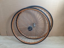 2 Roues en Bois moyeu double filetage 700c-21 tubular PORTHOR BH LUXE  F.B.115.6
