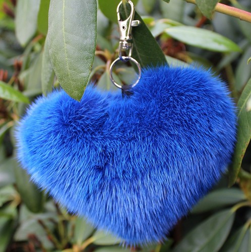 Porte clés fourrure cœur - porte-clés,