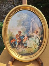 Reproduction de Nicolas Lancret l'Innocence, tableau ovale encadré