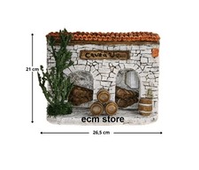 Cave à vin pour la crèche provençale village de Noel décoration 21 x 26.5 cm