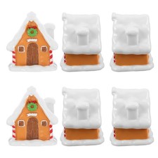  6 Pcs Micro-paysage De Mousse Noël Ornement Noel Village Maisons Miniatures