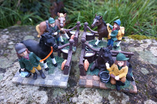 NA0836 B   4 FIGURINES   STATUETTE   FILLE  CAVALIER CHEVAL PONEY   EQUITATION