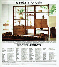 Publicité Advertising 0424  1980   meubles Roche-Bobois  le rotin mondin