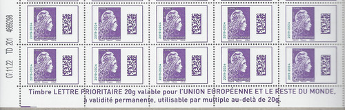 Bas feuille timbre - de, du