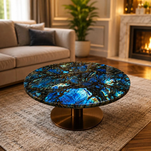 Labradorite coffee table blue - labradorite,