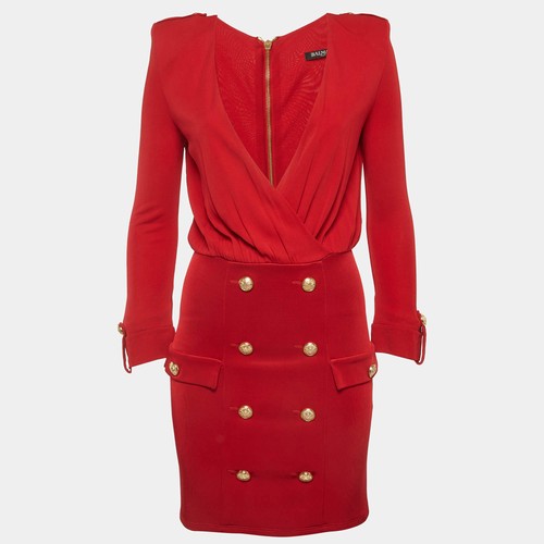 Mini robe col - plongeant, en