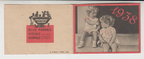 Mini calendrier 1938 - calendrier,