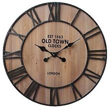 Horloge murale rétro shabby chic de taille colossale. 69cm Diamètre (31" +) 7232