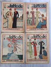 4x Revue illustrée C'EST LA MODE Année 1933 - 1934 Couture Broderie Tricot