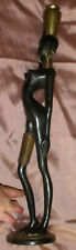 Karl Hagenauer : Statue femme " Girafe " africaine nue ( 54 cm ) Bronze & Laiton