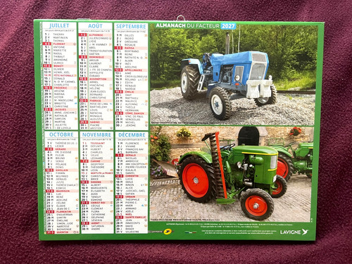 Calendrier poste facteur - poste,