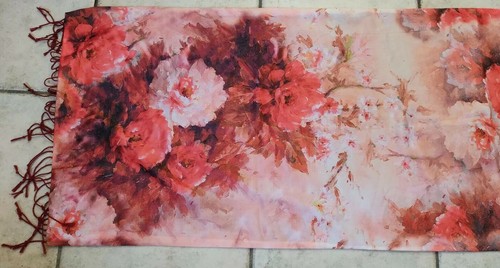 écharpe étole floral soie - Étole,