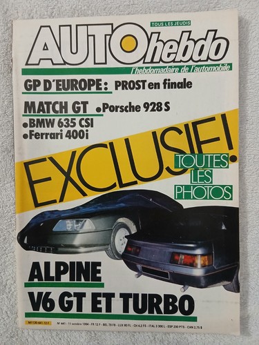 Auto hebdo 441 10 - n°441, 11/10/1984