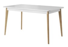 Table À Manger Nordi Table De Cuisine 140x75cm Extensible Blanc Riviera Chêne