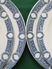 Faïence fin XIX ème Salins Terre de Fer 5 Assiettes Plates "Saïda"