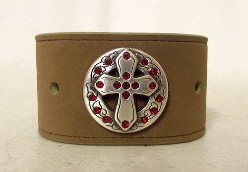 Leather wrist cuff bracelet - cuff,