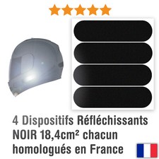 4 Autocollants Réfléchissants pour casque moto: Standard Homologation Française