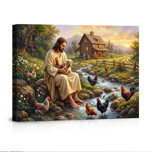 Jesus and woman walking - and,