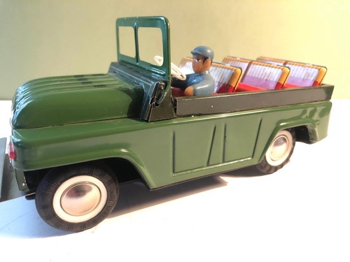 Jeep army tin toy - toy, friction