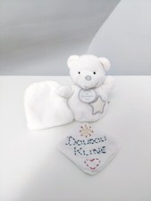 Peluche/Doudou Mouchoir Ours Blanc Étoile Luminescent 11cm - Doudou Et Compagnie