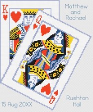 Croix Point Mariage Échantillonneur Kit Ou Motif - Florashell - Roi & Reine