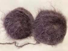 lot de 10 Pelotes laine fantaisie/ mohair/ prune/ fabriqué en France