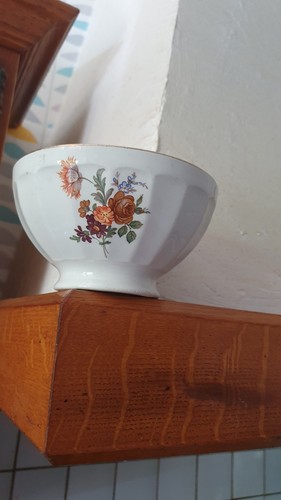 Ancien bol décor floral - ancien,