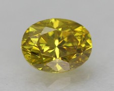 0.13 Carat Canari Jaune VVS2 Ovale Naturel Amélioré Diamant 3.48X2.67mm W Vidéo