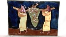 PLAQUE MURALE EN CERAMIQUE signée  YAIR   -  ISRAËL Vintage Art poterie 