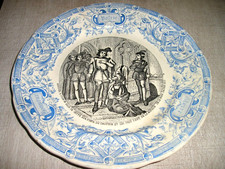 ASSIETTE PARLANTE de SARREGUEMINES - porcelaine opaque- Jeanne d'Arc