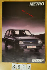 AUSTIN ROVER METRO dont MAYFAIR/ VANDEN PLAS/ MG TURBO Prospectus Fr 22 p 1986