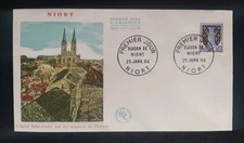 Enveloppe Premier Jour Timbre Armoiries N° 1351A Oblitéré Niort 1964
