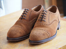 ALFRED SARGENT Cranford shoes oxford tan suede leather UK 6 / EU 40 half brogue