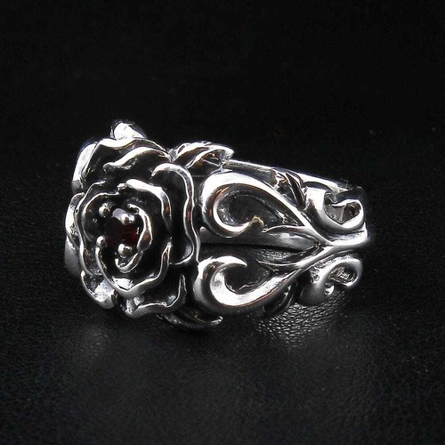 Bague rose grenat rouge - , en