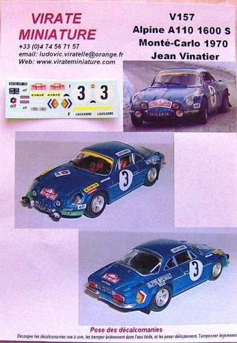 V157 alpine a110 1600s rallye - v157,