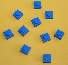 10 X Lego Blue Plate 1x1 ref