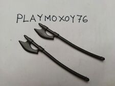ARMES PLAYMOBIL. LOT DE 2 HALLEBARDES MÉDIÉVALES SOLDAT GUERRIER CHEVALIER.