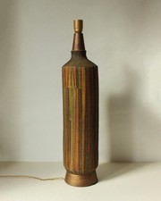 Grande lampe à poser en céramique émaillée polychrome d'Aldo Londi