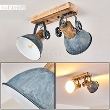 Plafonnier 2 branches Lampe à suspension en bois Lampe de couloir Lustre Vintage